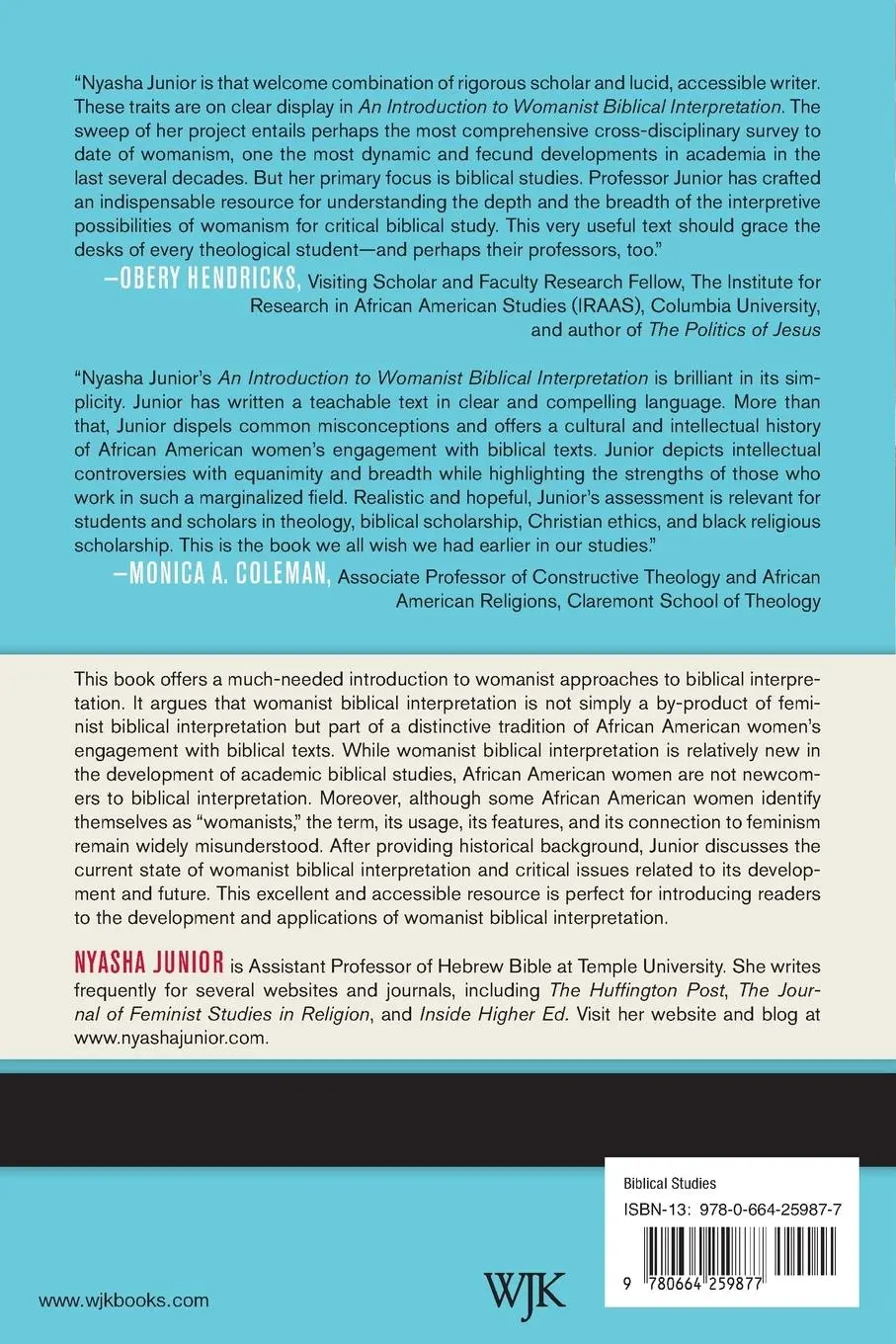 Rückseite: 9780664259877 | An Introduction to Womanist Biblical Interpretation | Nyasha Junior