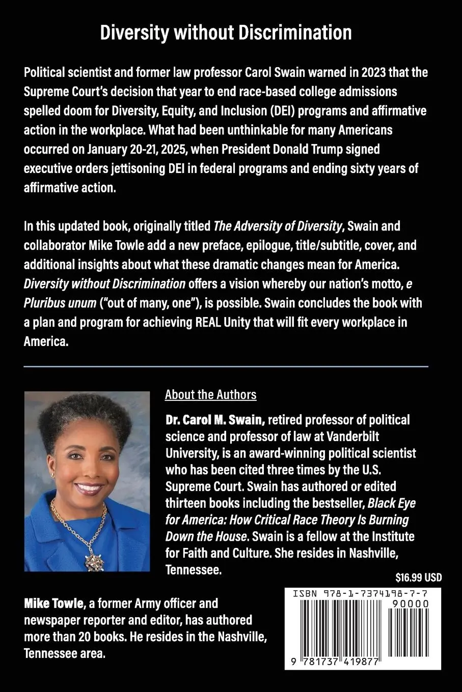 Rückseite: 9781737419877 | Diversity without Discrimination | Carol M Swain (u. a.) | Taschenbuch