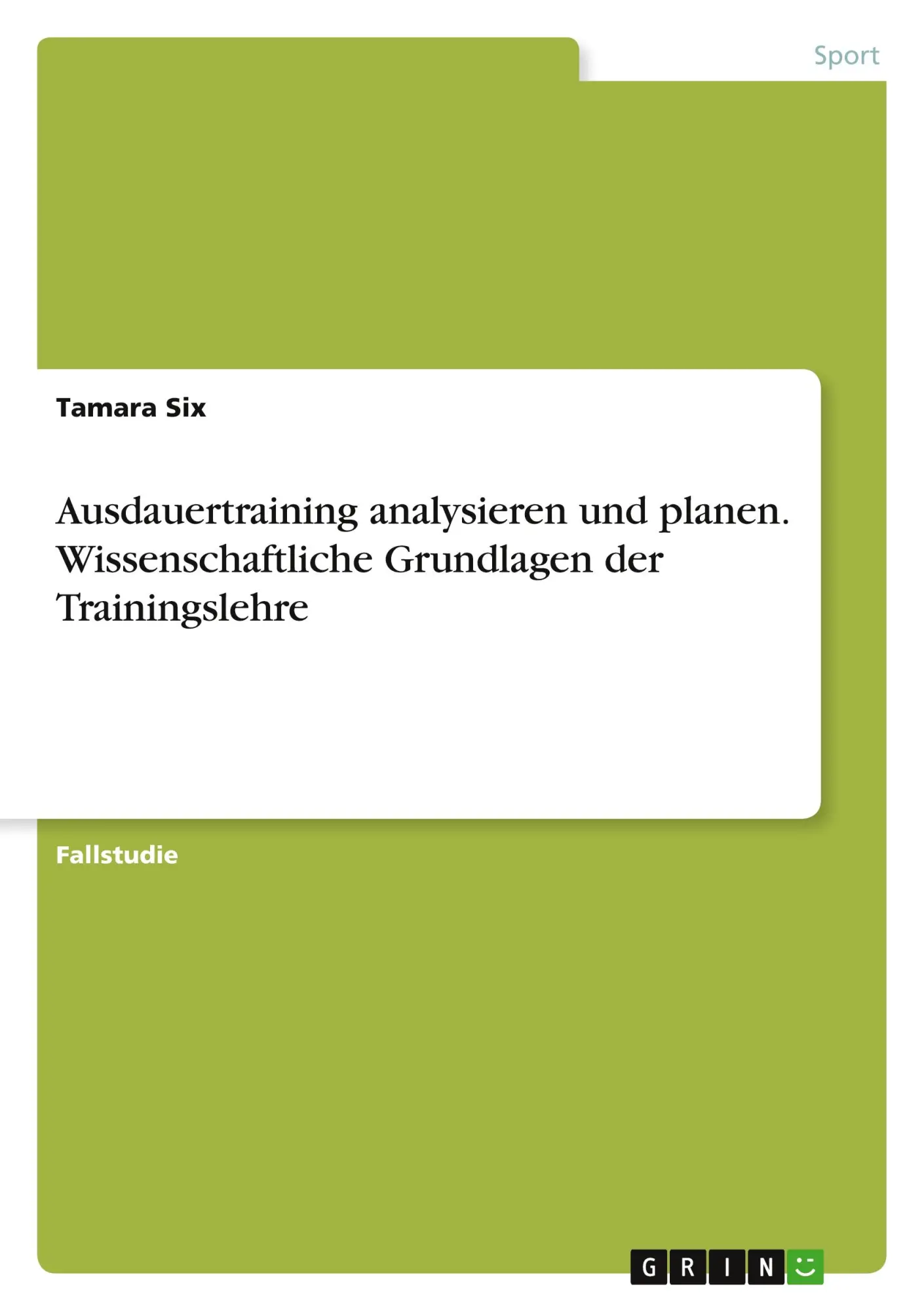 Cover: 9783389119877 | Ausdauertraining analysieren und planen. Wissenschaftliche...