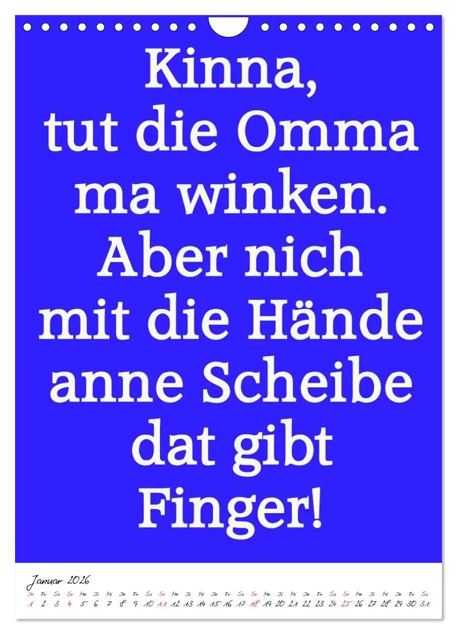 Bild: 9783516449877 | Sprüche aus´m Pott (Wandkalender 2026 DIN A4 hoch), CALVENDO...