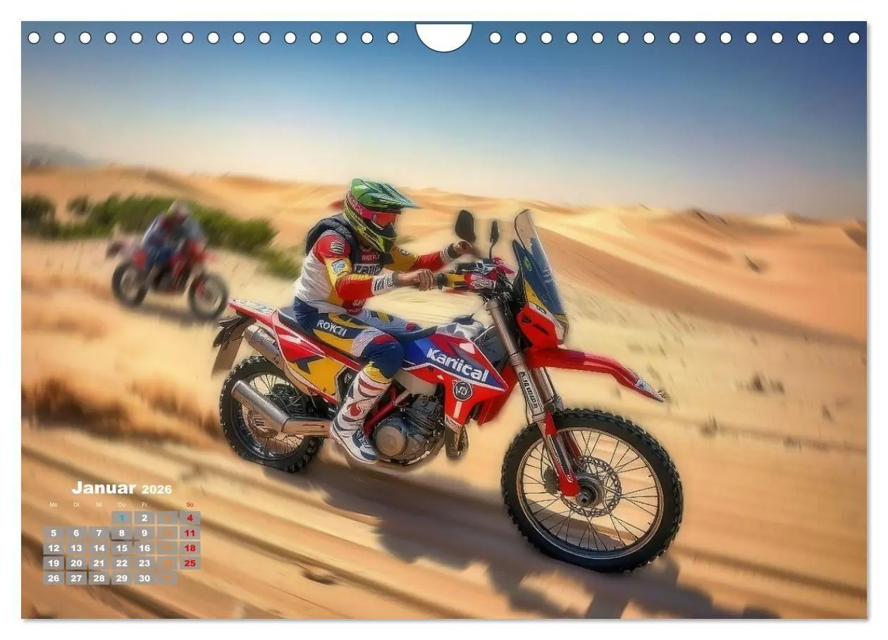 Bild: 9783516689877 | Wüstenrallye Dakar Motorrad (Wandkalender 2026 DIN A4 quer),...