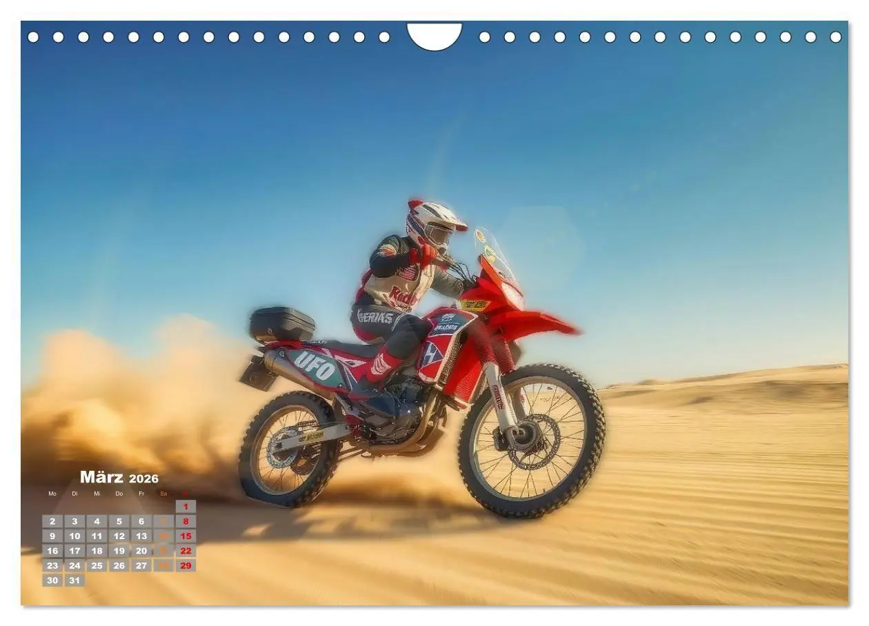 Bild: 9783516689877 | Wüstenrallye Dakar Motorrad (Wandkalender 2026 DIN A4 quer),...