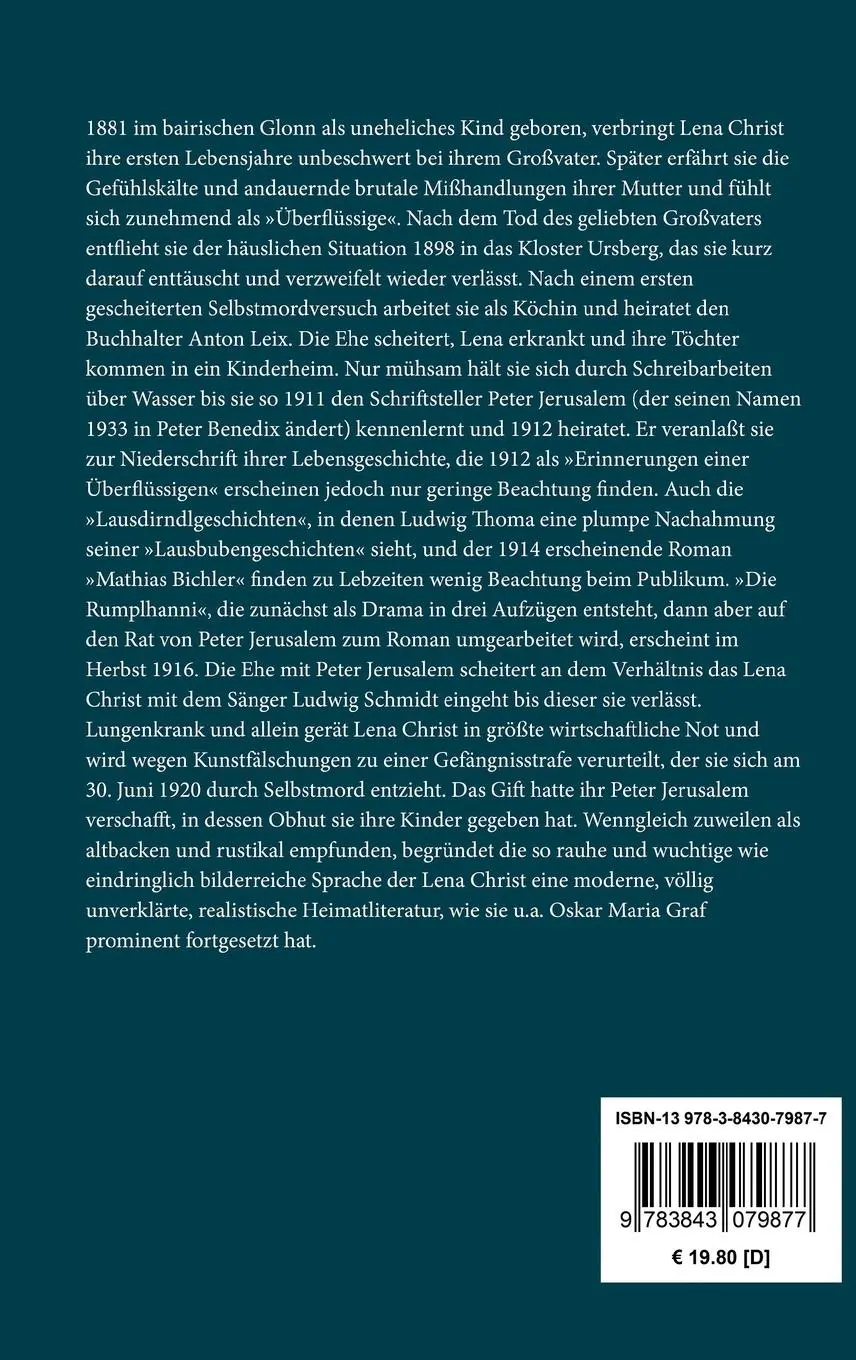 Rückseite: 9783843079877 | Mathias Bichler | Lena Christ | Buch | HC runder Rücken kaschiert