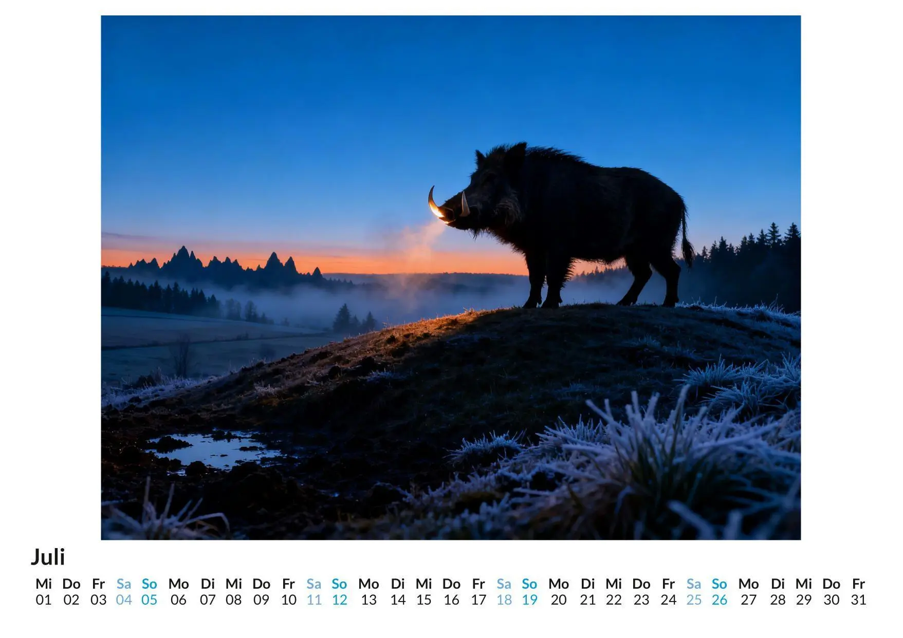 Bild: 9783695329977 | Wildschwein | Elias Werner | Kalender | Deutsch | 2026 | FlipFlop