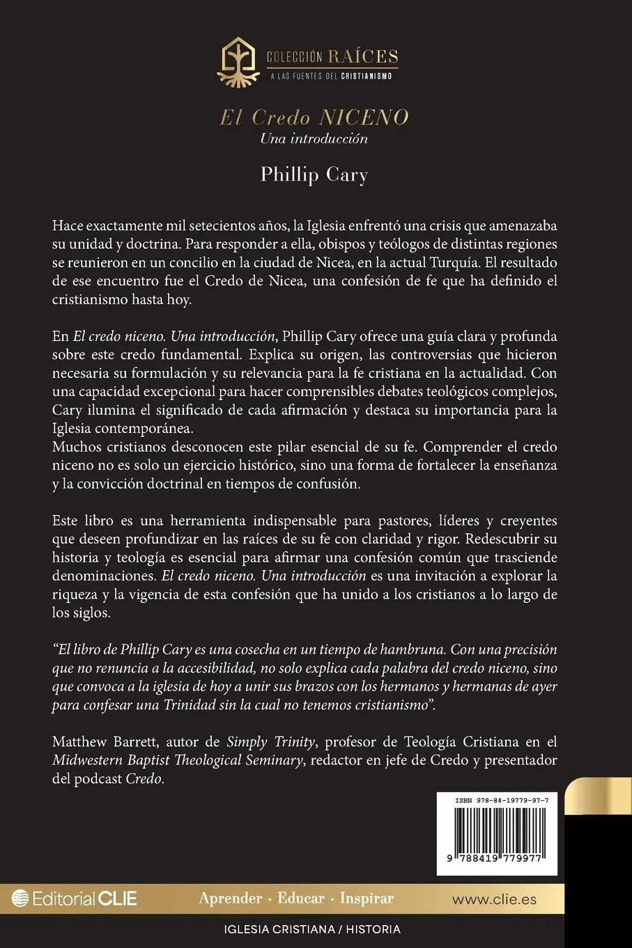 Rückseite: 9788419779977 | El El Credo Niceno | Una Introducci¿¿n | Phillip Cary | Taschenbuch
