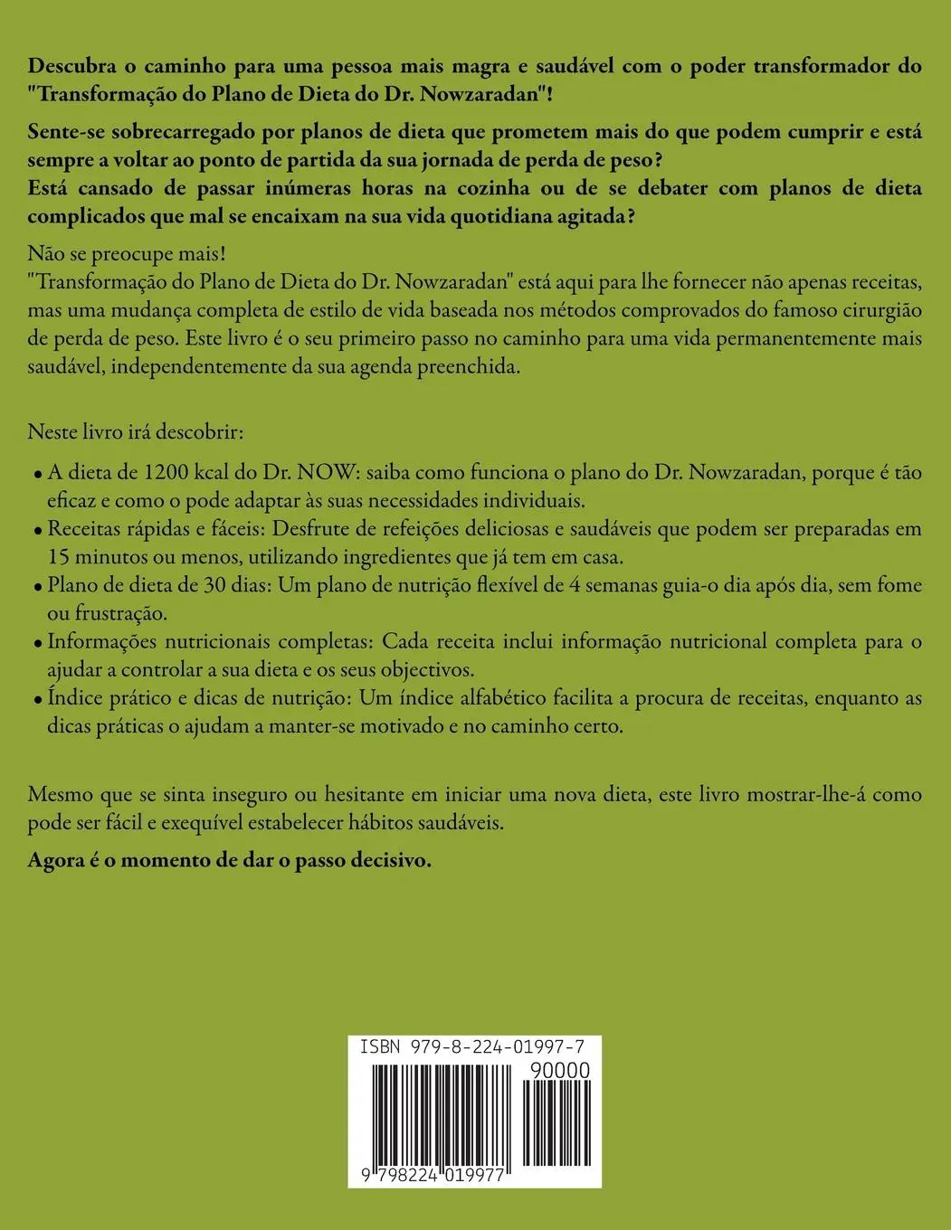 Rückseite: 9798224019977 | Transformação do Plano de Dieta do Dr. Nowzaradan | Cirilo Marcos