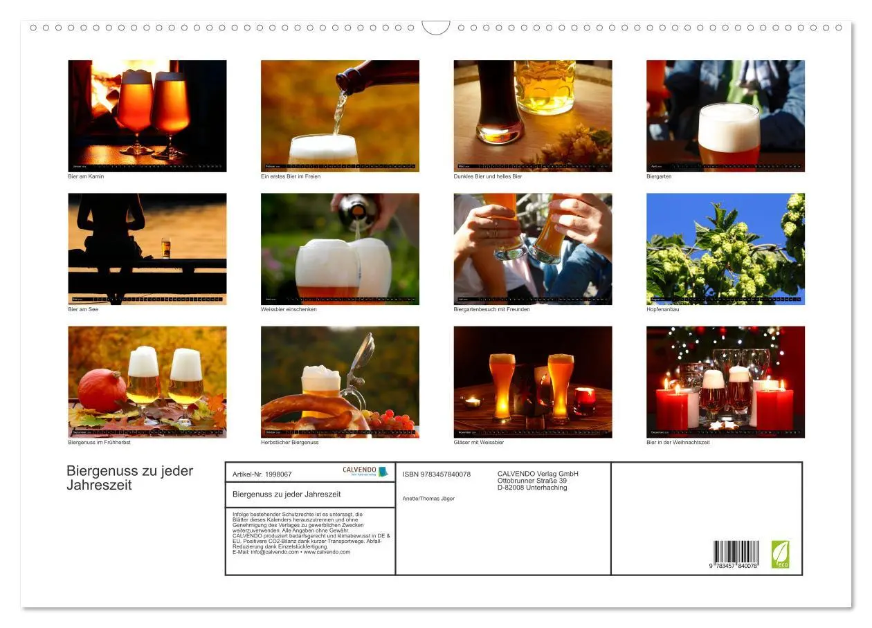 Bild: 9783457840078 | Biergenuss zu jeder Jahreszeit (Wandkalender 2026 DIN A2 quer),...