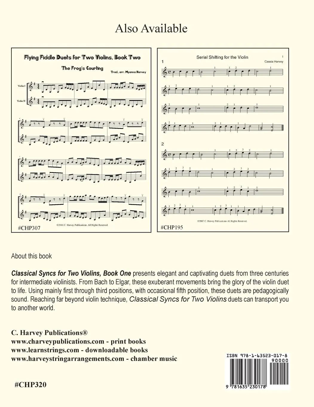 Rückseite: 9781635230178 | Classical Syncs; Duets for Two Violins, Book One | Myanna Harvey