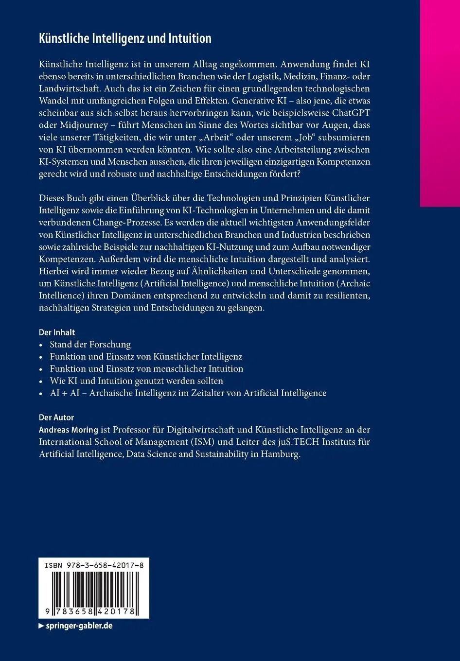 Rückseite: 9783658420178 | Künstliche Intelligenz und Intuition | Andreas Moring | Taschenbuch