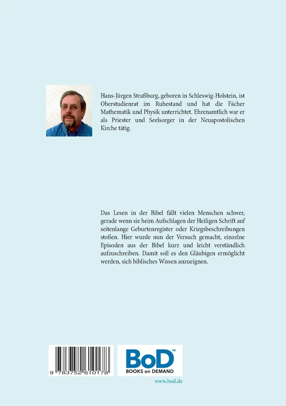 Rückseite: 9783752610178 | Biblische Geschichten: Ich war dabei | Hans-Jürgen Straßburg | Buch