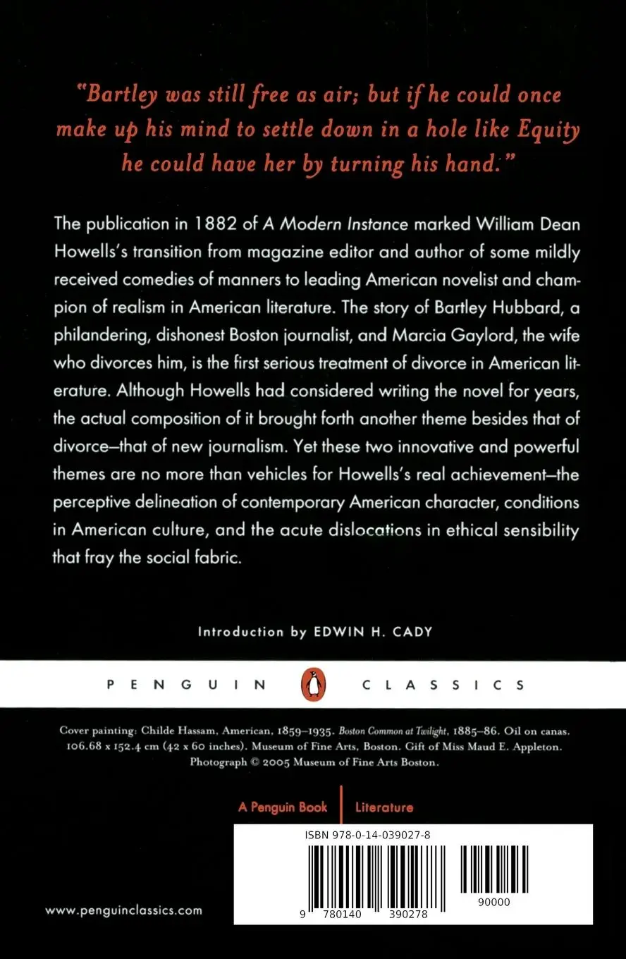 Rückseite: 9780140390278 | A Modern Instance | William Dean Howells | Taschenbuch | Englisch