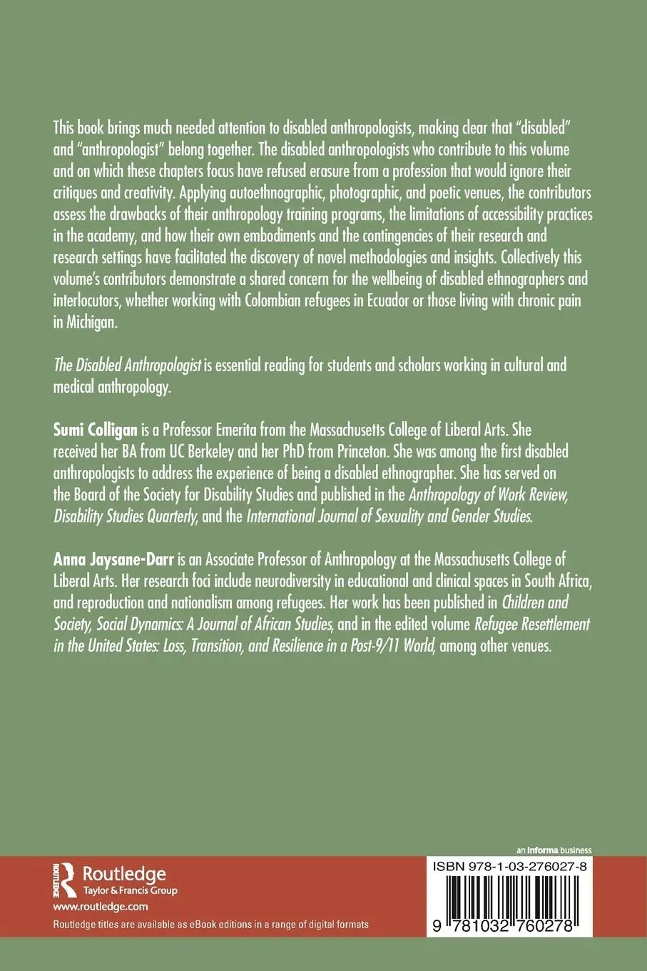 Rückseite: 9781032760278 | The Disabled Anthropologist | Anna Jaysane-Darr (u. a.) | Taschenbuch