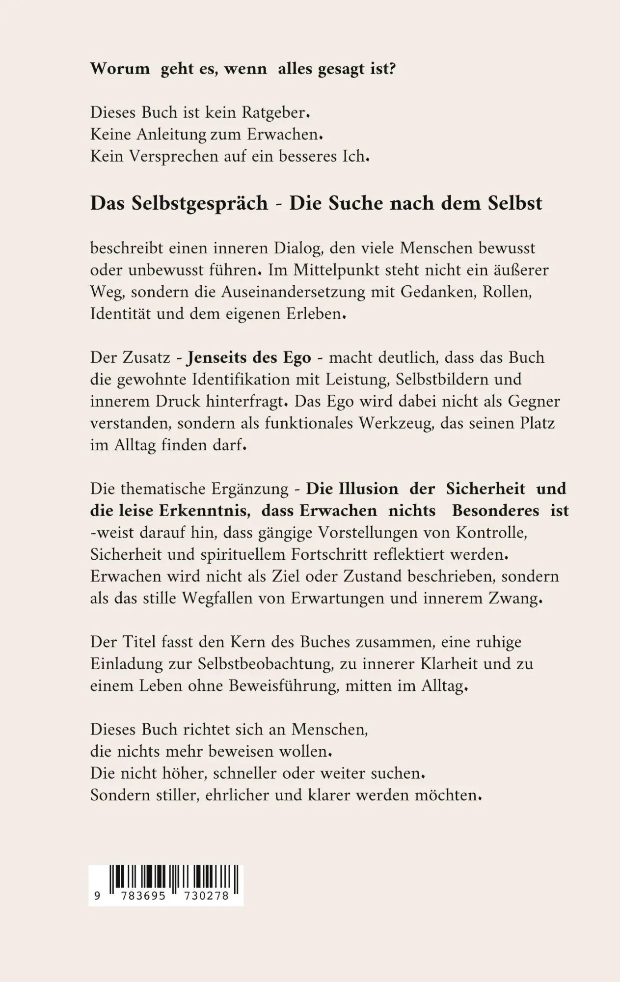 Rückseite: 9783695730278 | Das Selbstgespräch - Die Suche nach dem Selbst | Rama Shiva Jens