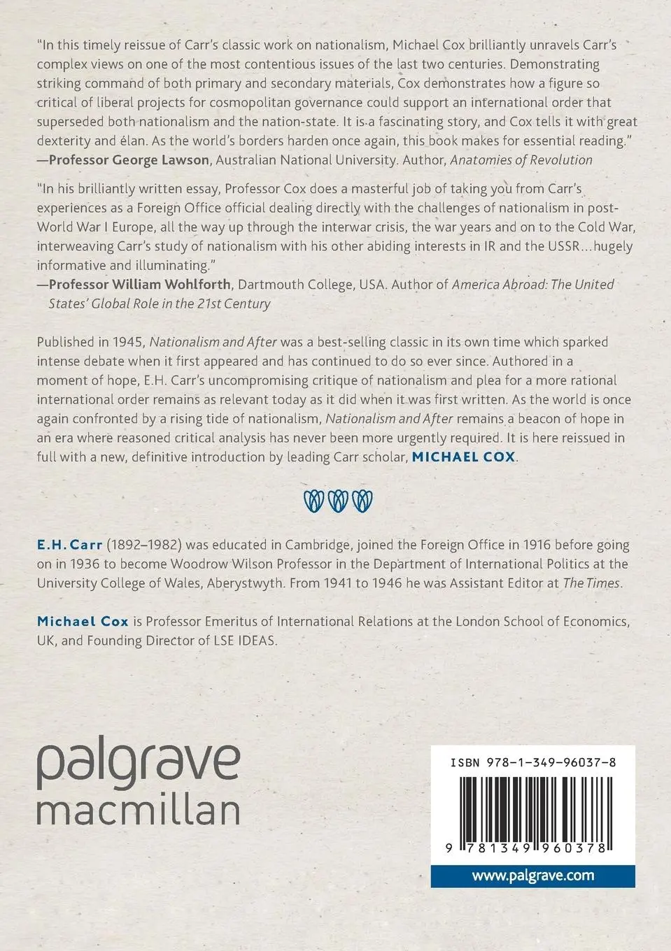 Rückseite: 9781349960378 | Nationalism and After | With a new Introduction from Michael Cox