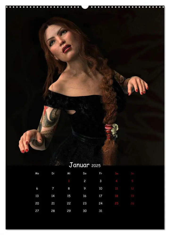 Bild: 9783435890378 | Portraits von tätowierten Frauen (Wandkalender 2025 DIN A2 hoch),...