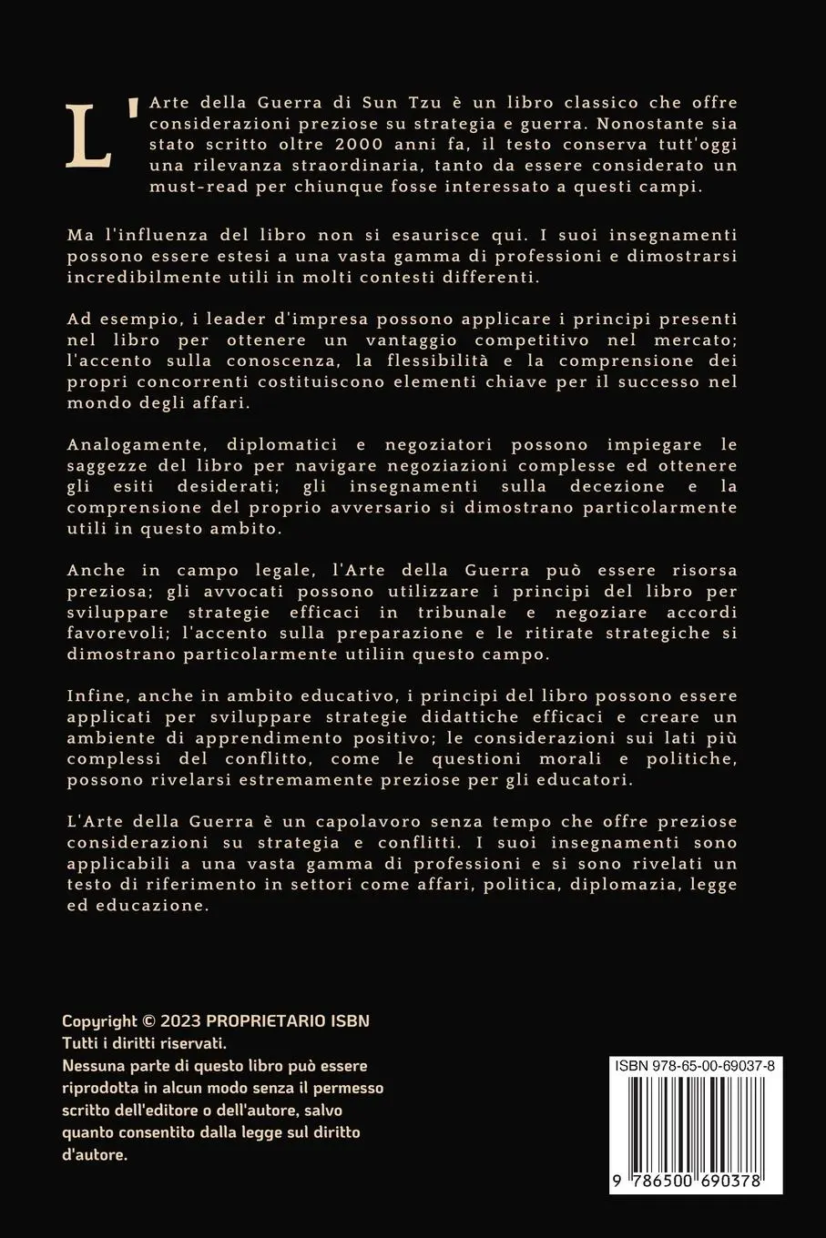 Rückseite: 9786500690378 | L'Arte Della Guerra | Una Nuova Traduzione | Sun Tzu | Taschenbuch