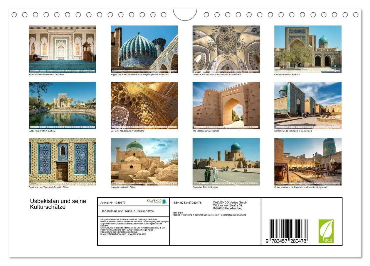 Bild: 9783457280478 | Usbekistan und seine Kulturschätze (Wandkalender 2026 DIN A4 quer),...
