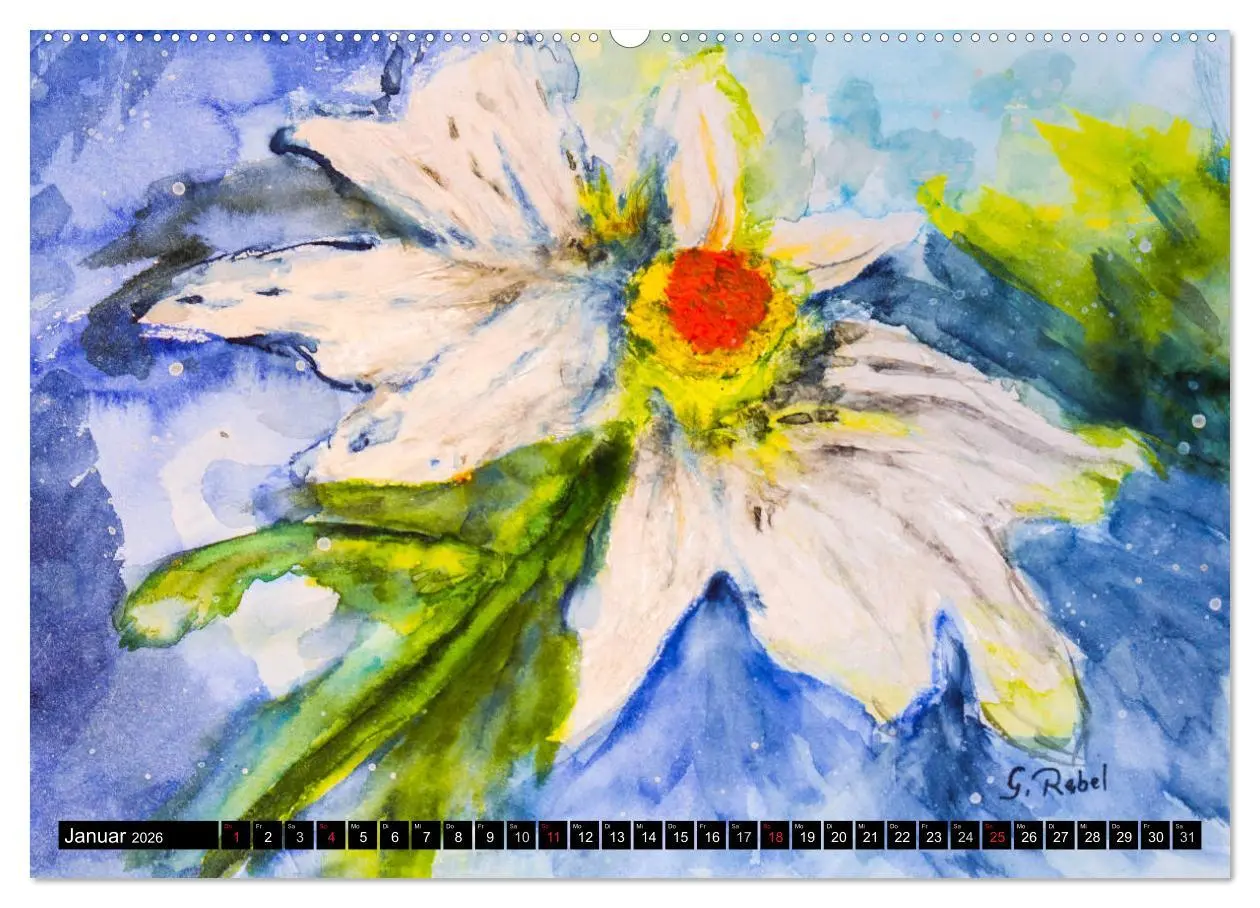 Bild: 9783457970478 | Blumenjahr - Bunte Blüten in Aquarell (Wandkalender 2026 DIN A2...