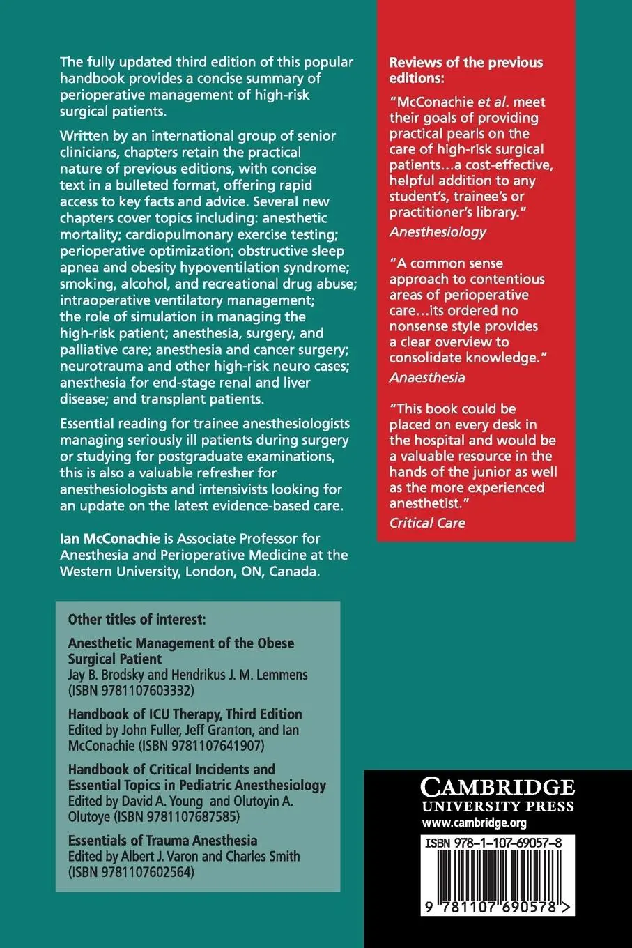 Rückseite: 9781107690578 | Anesthesia and Perioperative Care of the High-Risk Patient | Buch