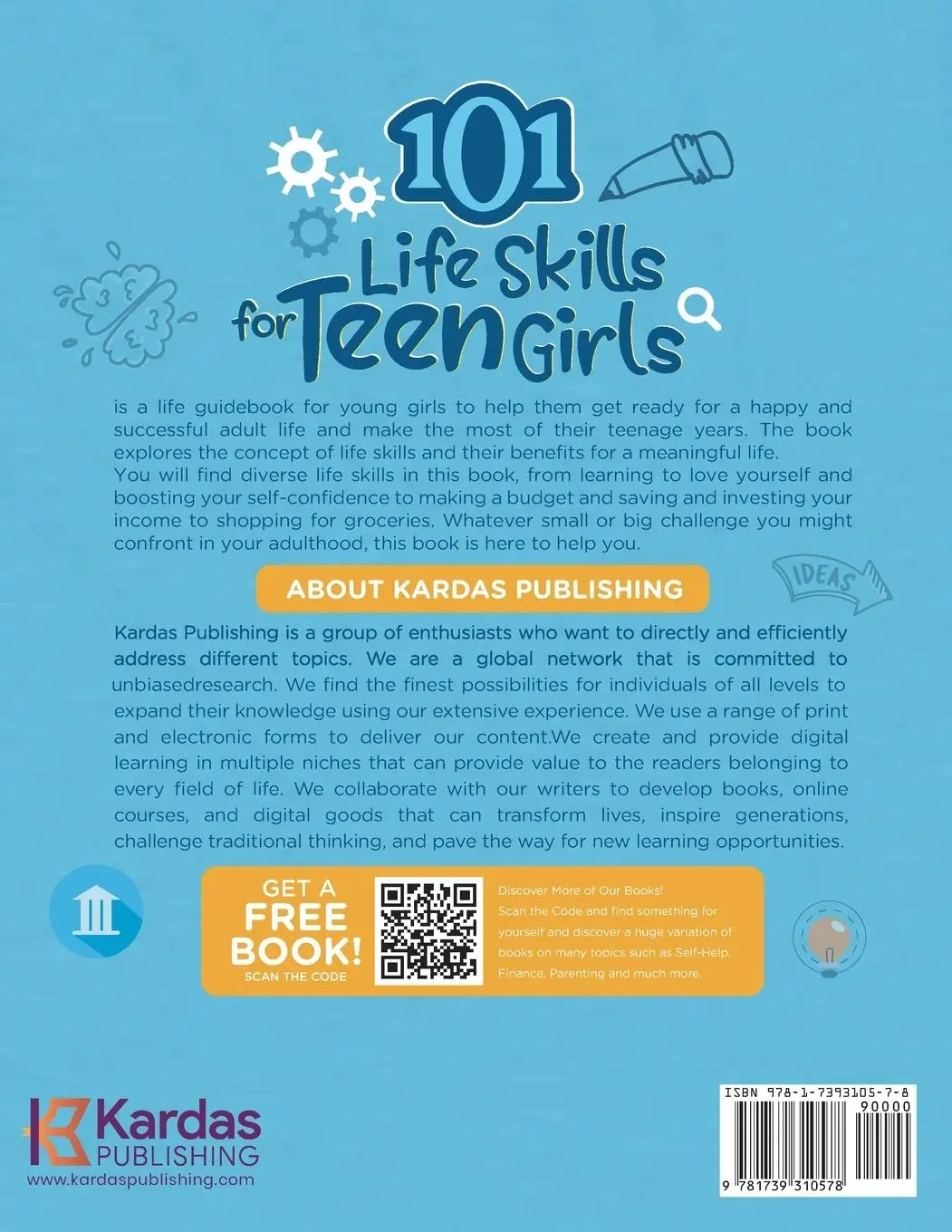Rückseite: 9781739310578 | 101 Life Skills for Teen Girls | Kardas Publishing | Taschenbuch