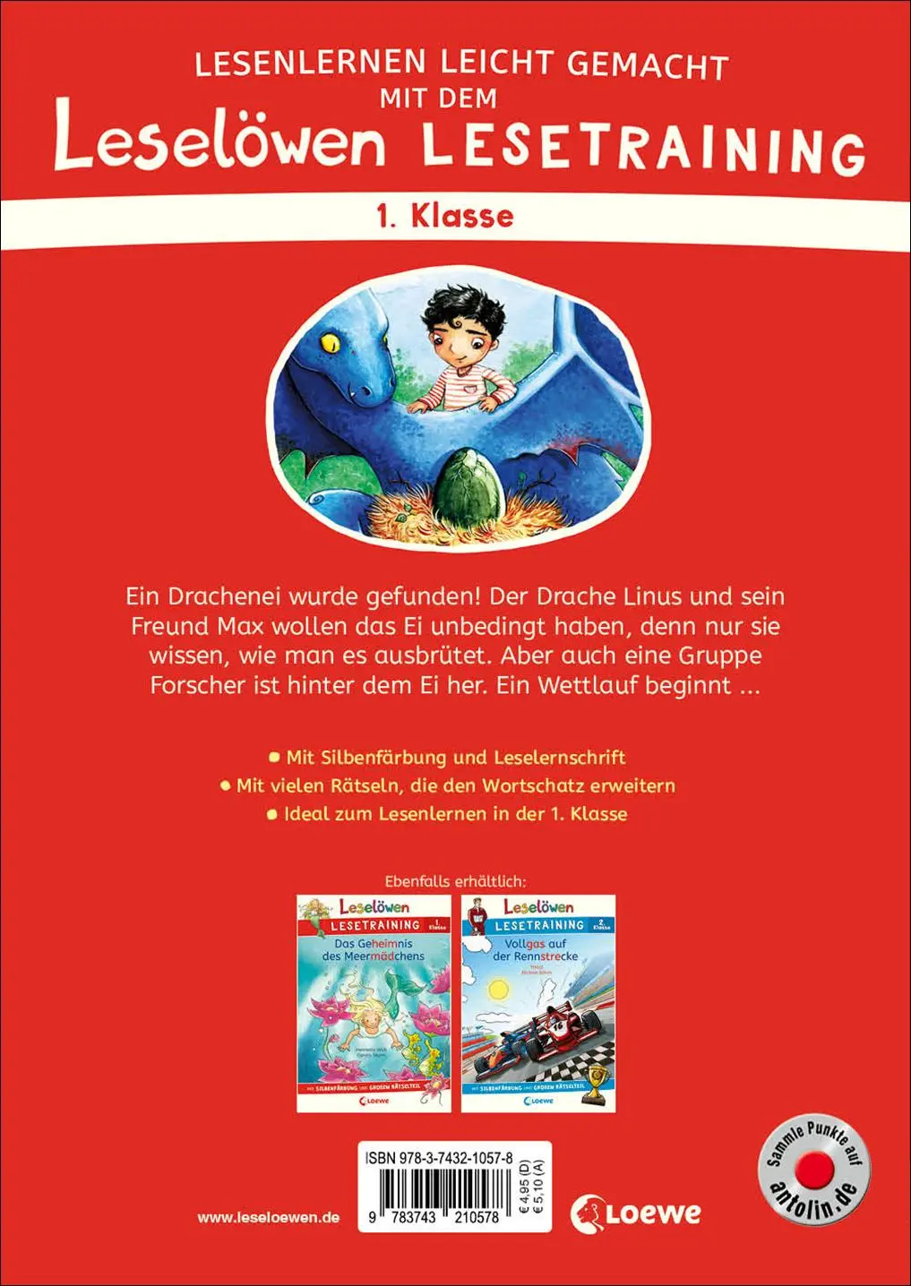 Rückseite: 9783743210578 | Leselöwen Lesetraining 1. Klasse - Das geheimnisvolle Drachenei | Buch