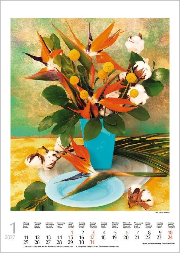 Bild: 9783819300578 | Blumenträume 2027 | Verlag Korsch | Kalender | Spiralbindung | 13 S.