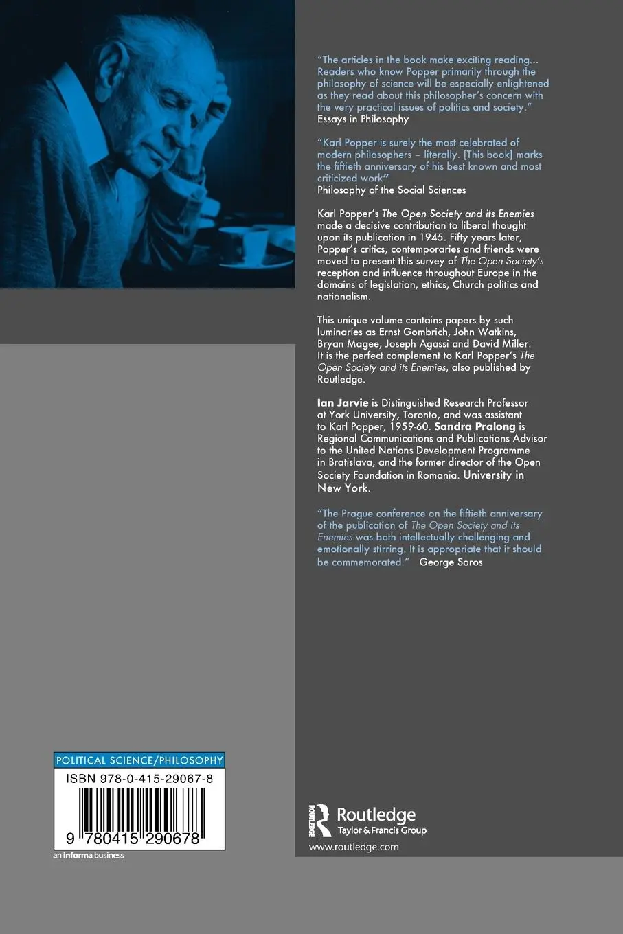 Rückseite: 9780415290678 | Popper's Open Society After Fifty Years | Ian Jarvie (u. a.) | Buch