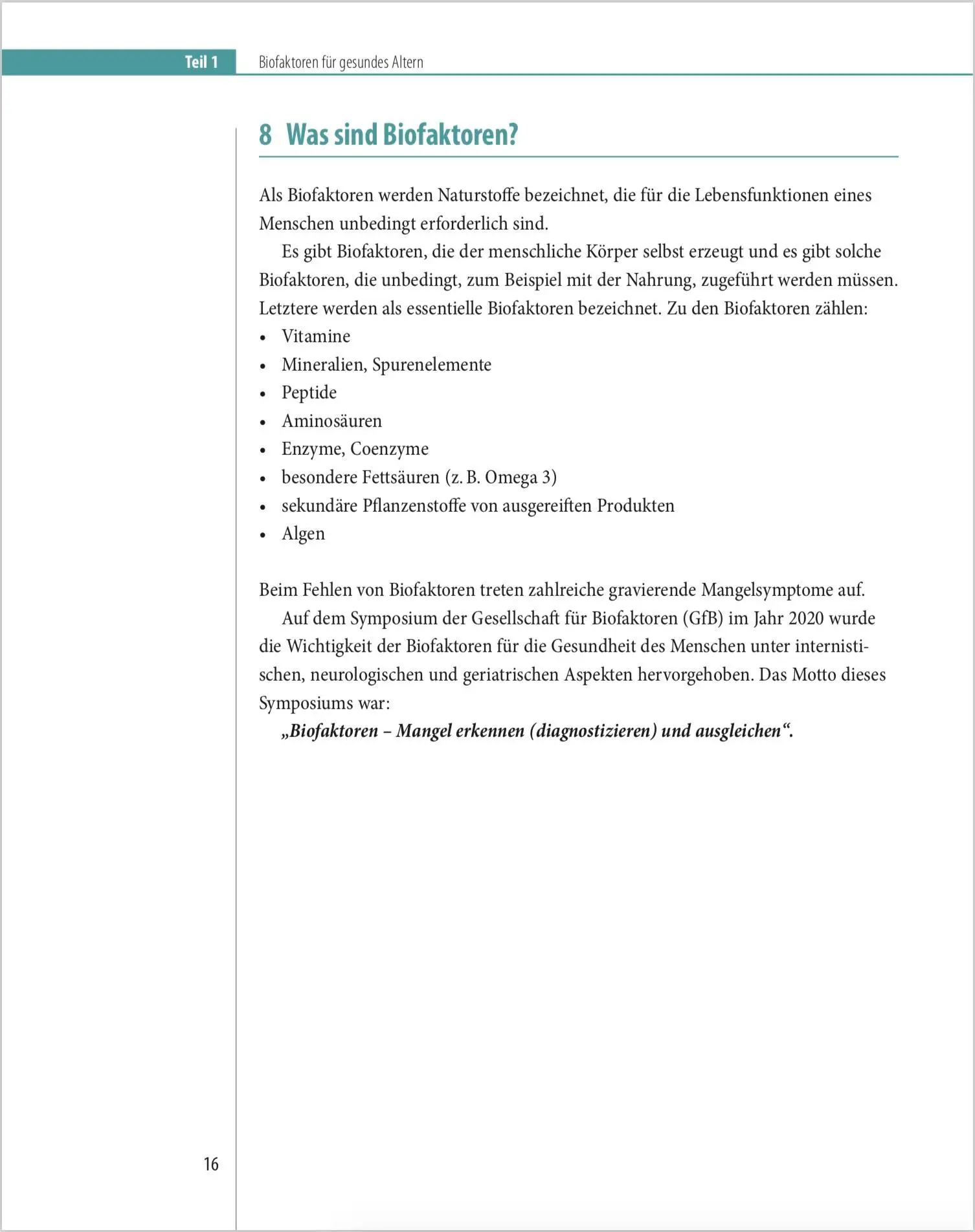Bild: 9783887780678 | Biofaktoren für gesundes Altern | Karl Hecht | Taschenbuch | 164 S.