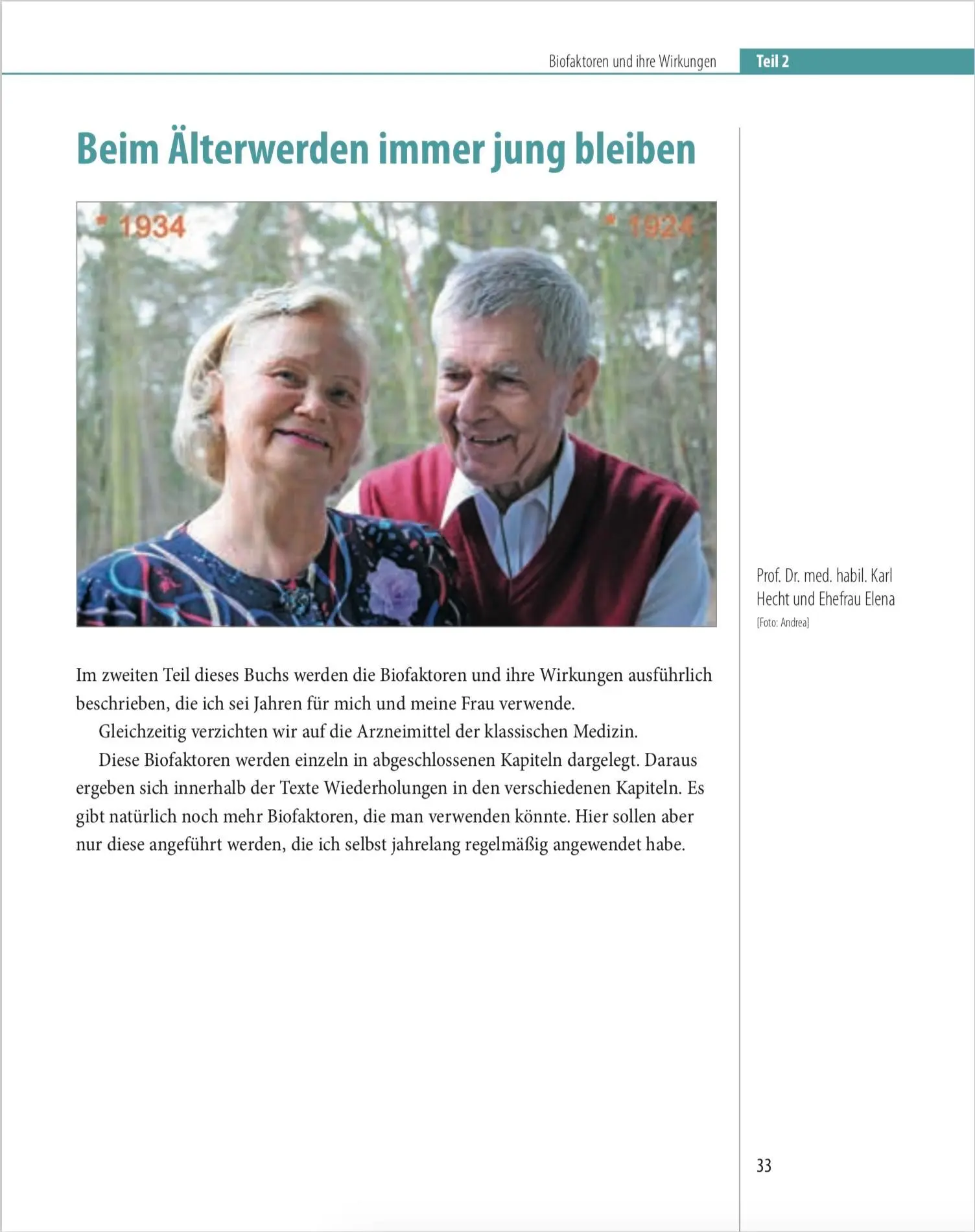 Bild: 9783887780678 | Biofaktoren für gesundes Altern | Karl Hecht | Taschenbuch | 164 S.