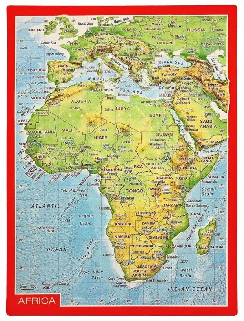 Cover: 4251405900778 | Reliefpostkarte Afrika | André Markgraf (u. a.) | Englisch | 2020