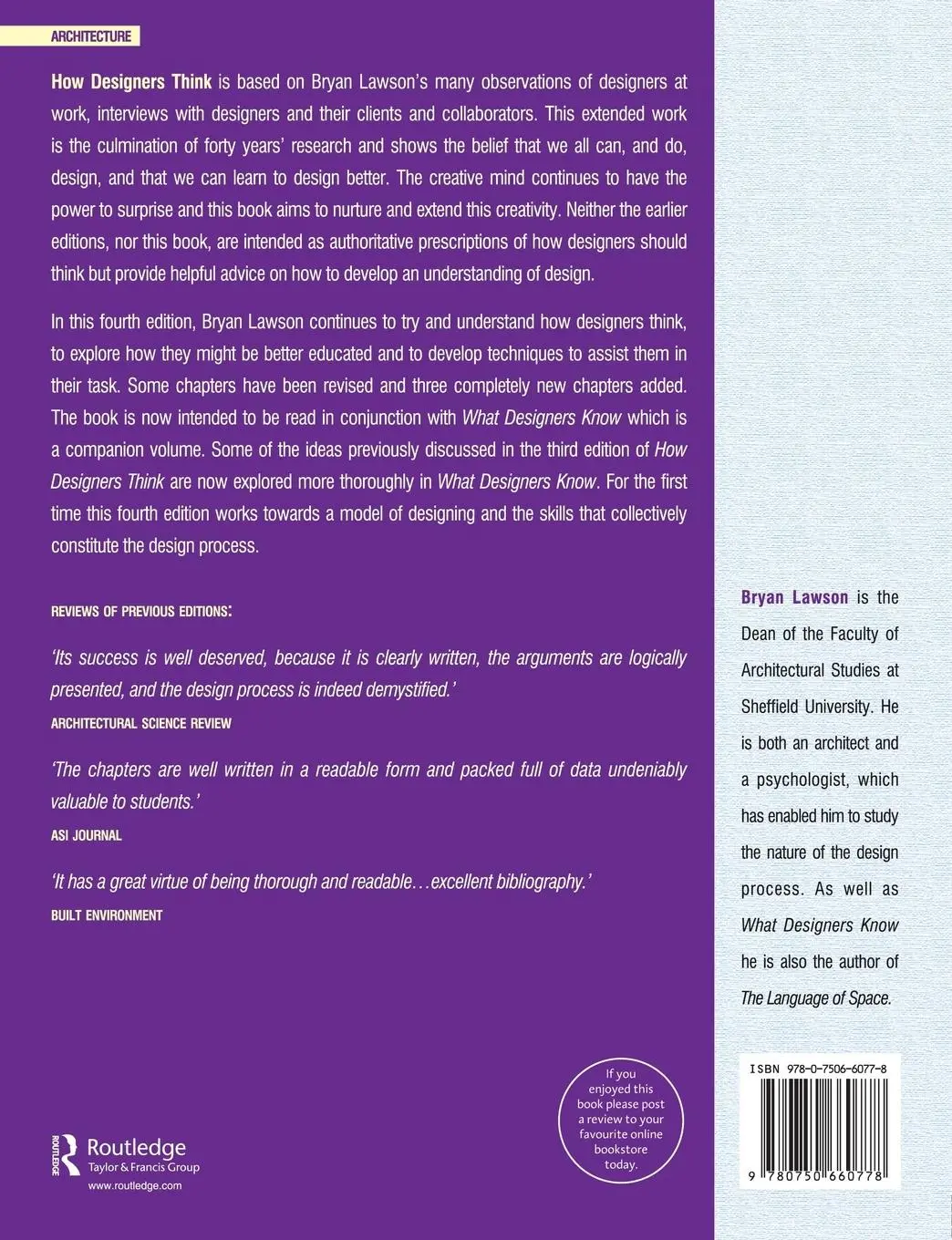 Rückseite: 9780750660778 | How Designers Think | Bryan Lawson | Taschenbuch | Englisch | 2005