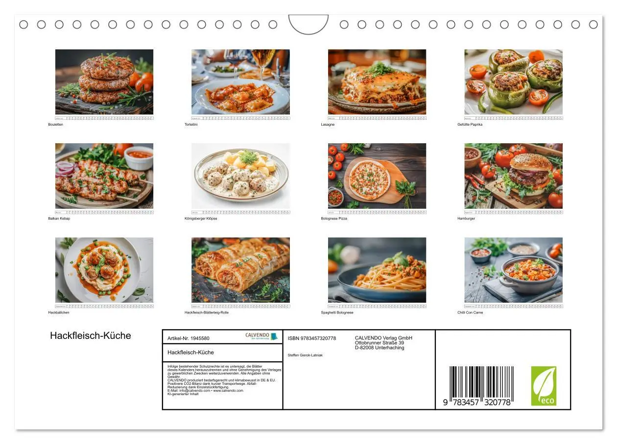 Bild: 9783457320778 | Hackfleisch-Küche (Wandkalender 2026 DIN A4 quer), CALVENDO...