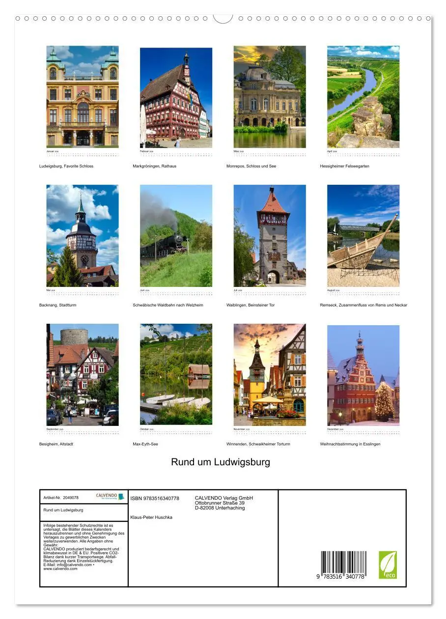 Bild: 9783516340778 | Rund um Ludwigsburg (hochwertiger Premium Wandkalender 2026 DIN A2...