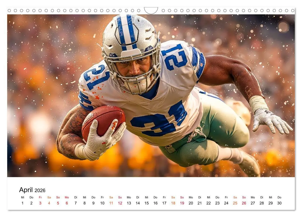 Bild: 9783516650778 | American Football - Touchdown durchs Jahr (Wandkalender 2026 DIN A3...