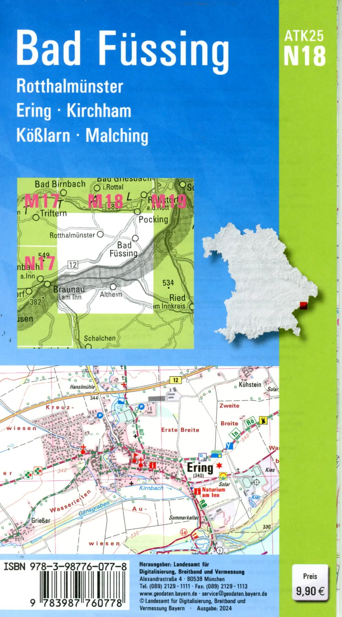 Bild: 9783987760778 | ATK25-N18 Bad Füssing (Amtliche Topographische Karte 1:25000) | 2024