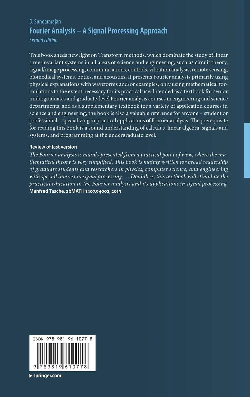 Rückseite: 9789819610778 | Fourier Analysis-A Signal Processing Approach | D. Sundararajan | Buch