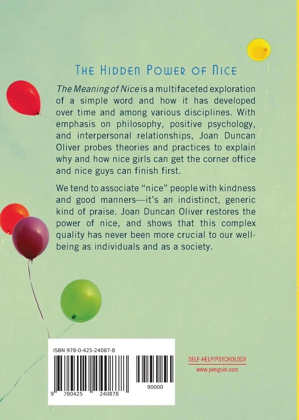 Rückseite: 9780425240878 | The Meaning of Nice | Joan Duncan Oliver | Taschenbuch | Englisch