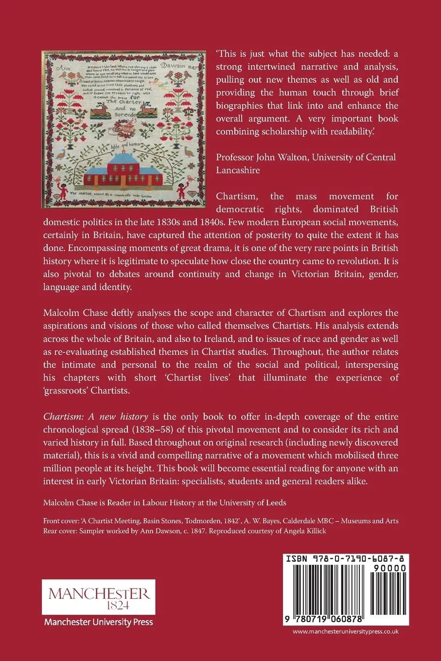 Rückseite: 9780719060878 | Chartism | A new history | Malcolm Chase | Taschenbuch | Englisch