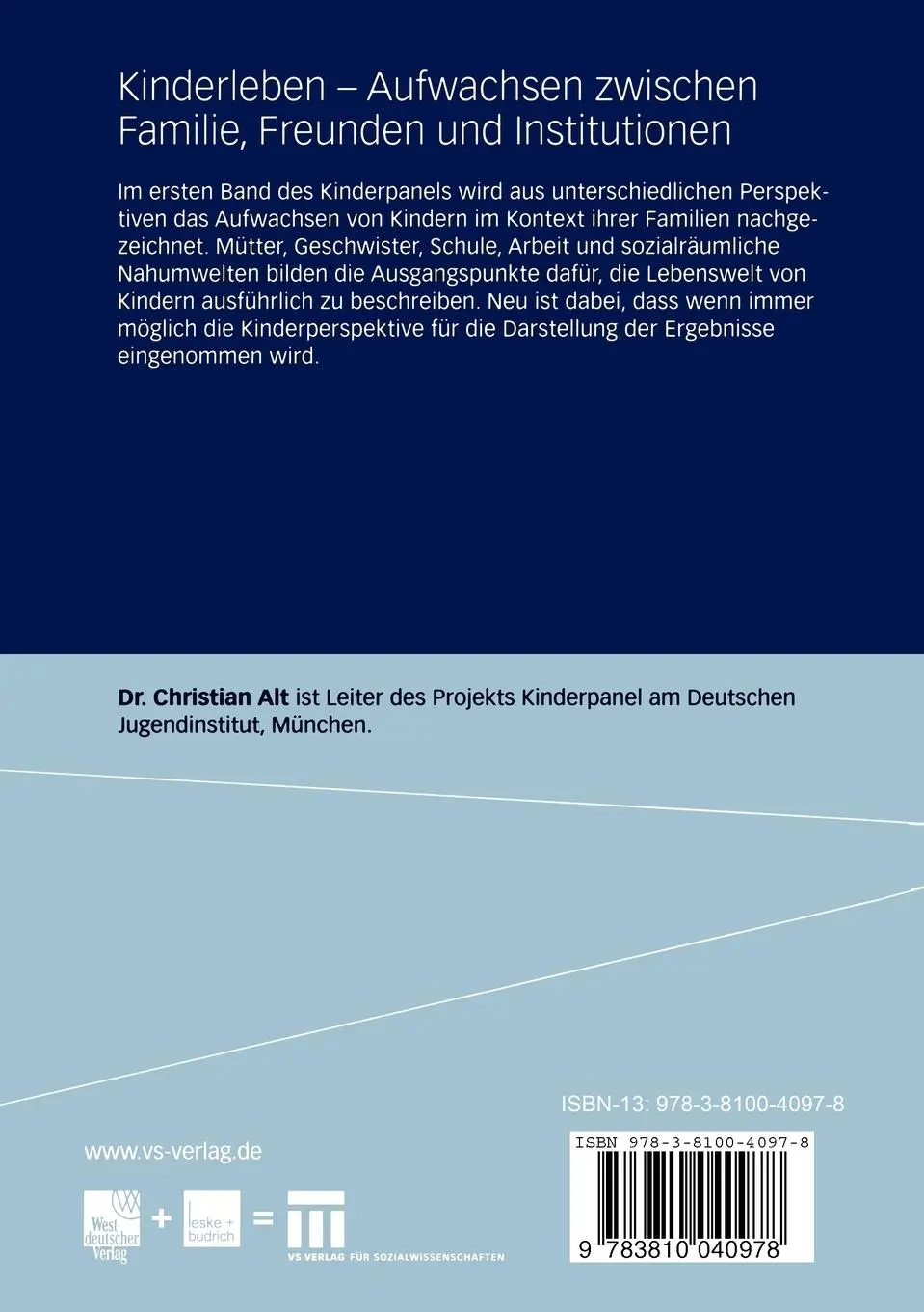 Rückseite: 9783810040978 | Kinderleben - Aufwachsen zwischen Familie, Freunden und Institutionen