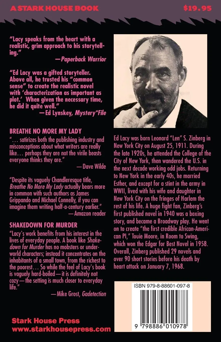 Rückseite: 9798886010978 | Breathe No More, My Lady / Shakedown for Murder | Ed Lacy | Buch