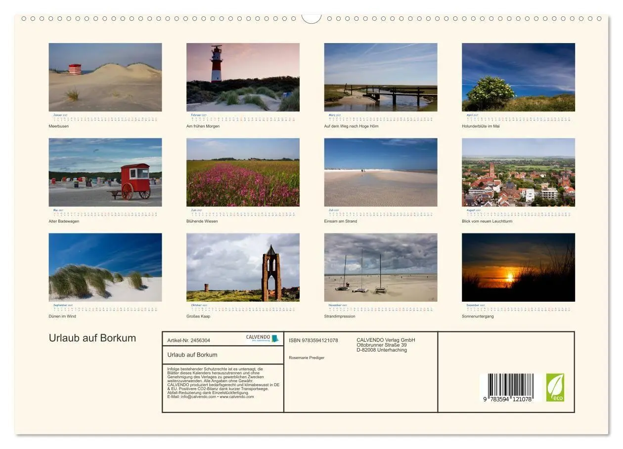 Bild: 9783594121078 | Urlaub auf Borkum (hochwertiger Premium Wandkalender 2027 DIN A2...