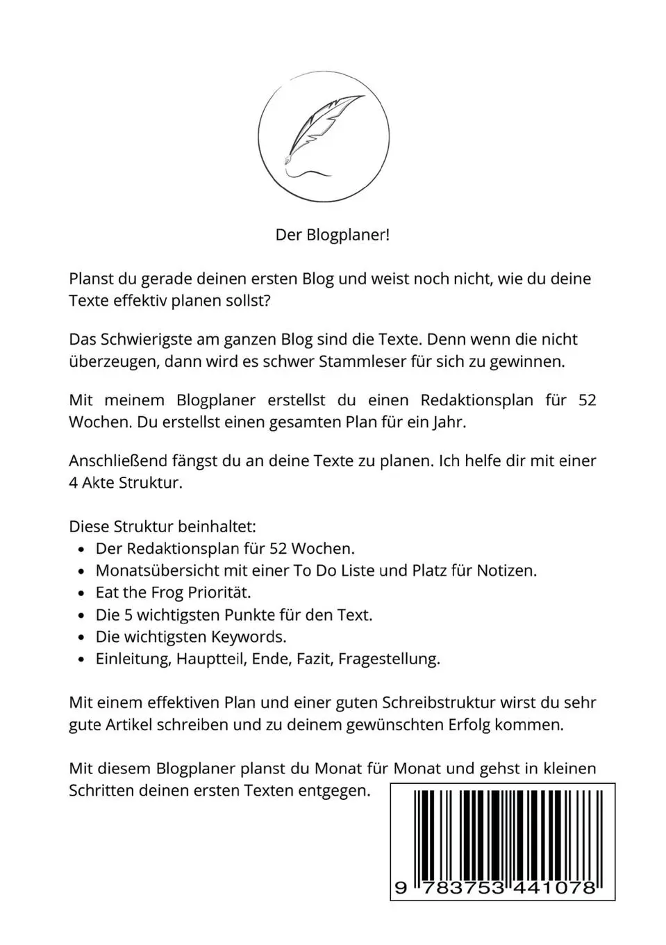 Rückseite: 9783753441078 | Mein Blogplaner | Miss Katherine White | Taschenbuch | Paperback