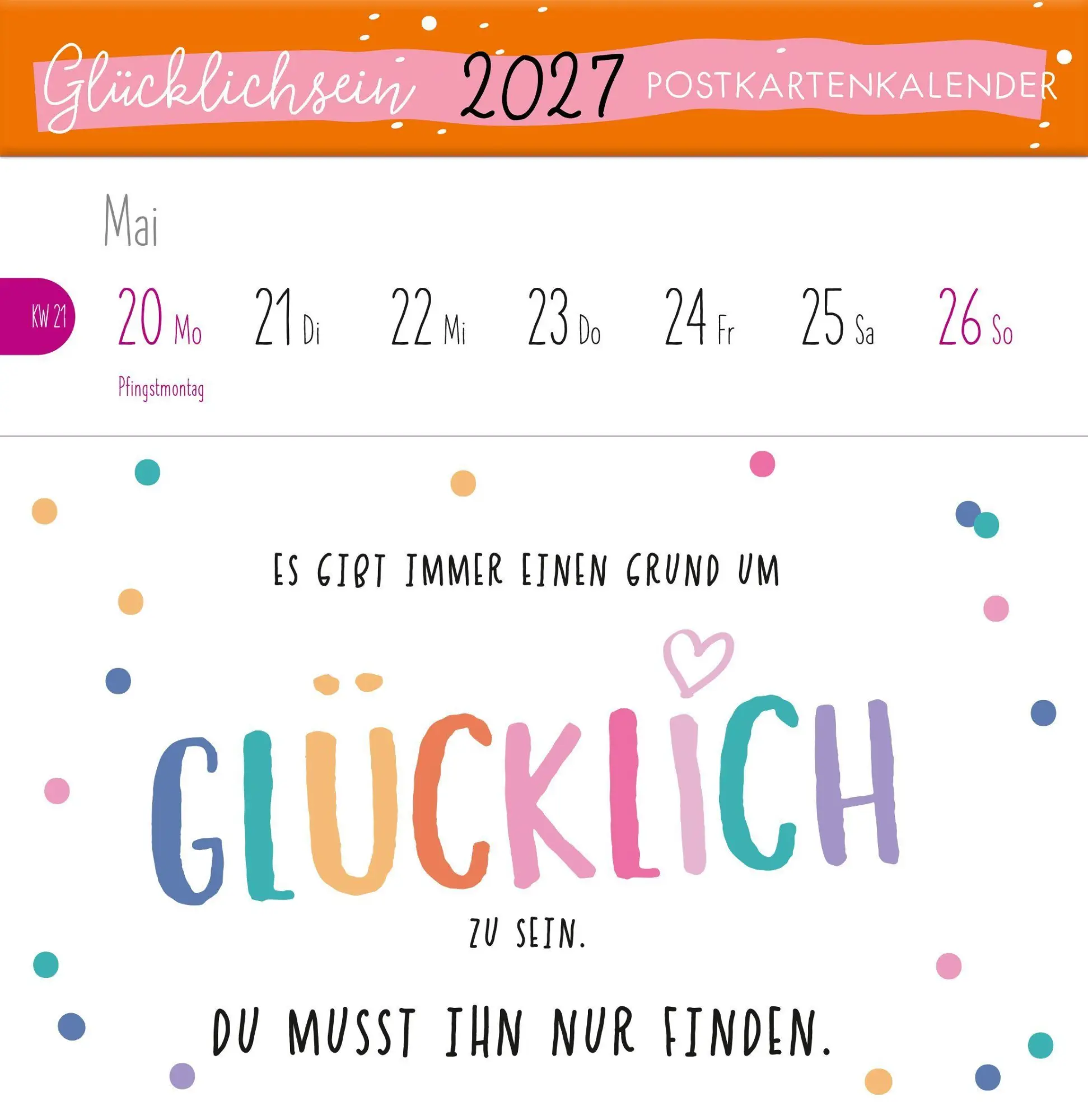 Bild: 4262480691178 | Postkartenkalender Glücklichsein 2027 by konfettiberlin | Kalender