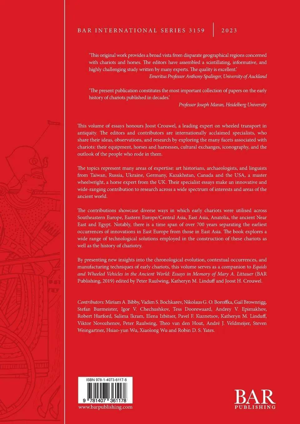 Rückseite: 9781407361178 | Chariots in Antiquity | Essays in Honour of Joost Crouwel | Buch