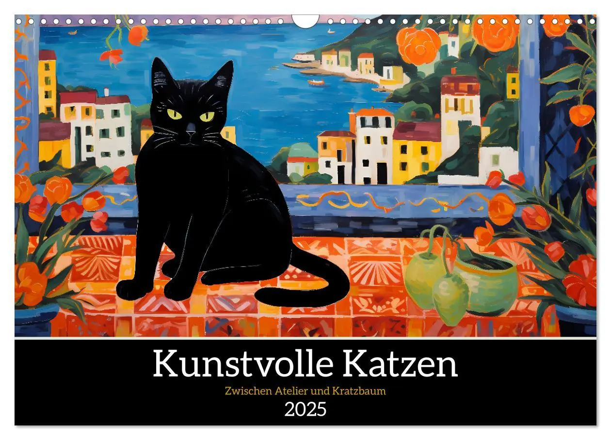 Cover: 9783383861178 | Kunstvolle Katzen (Wandkalender 2025 DIN A3 quer), CALVENDO...