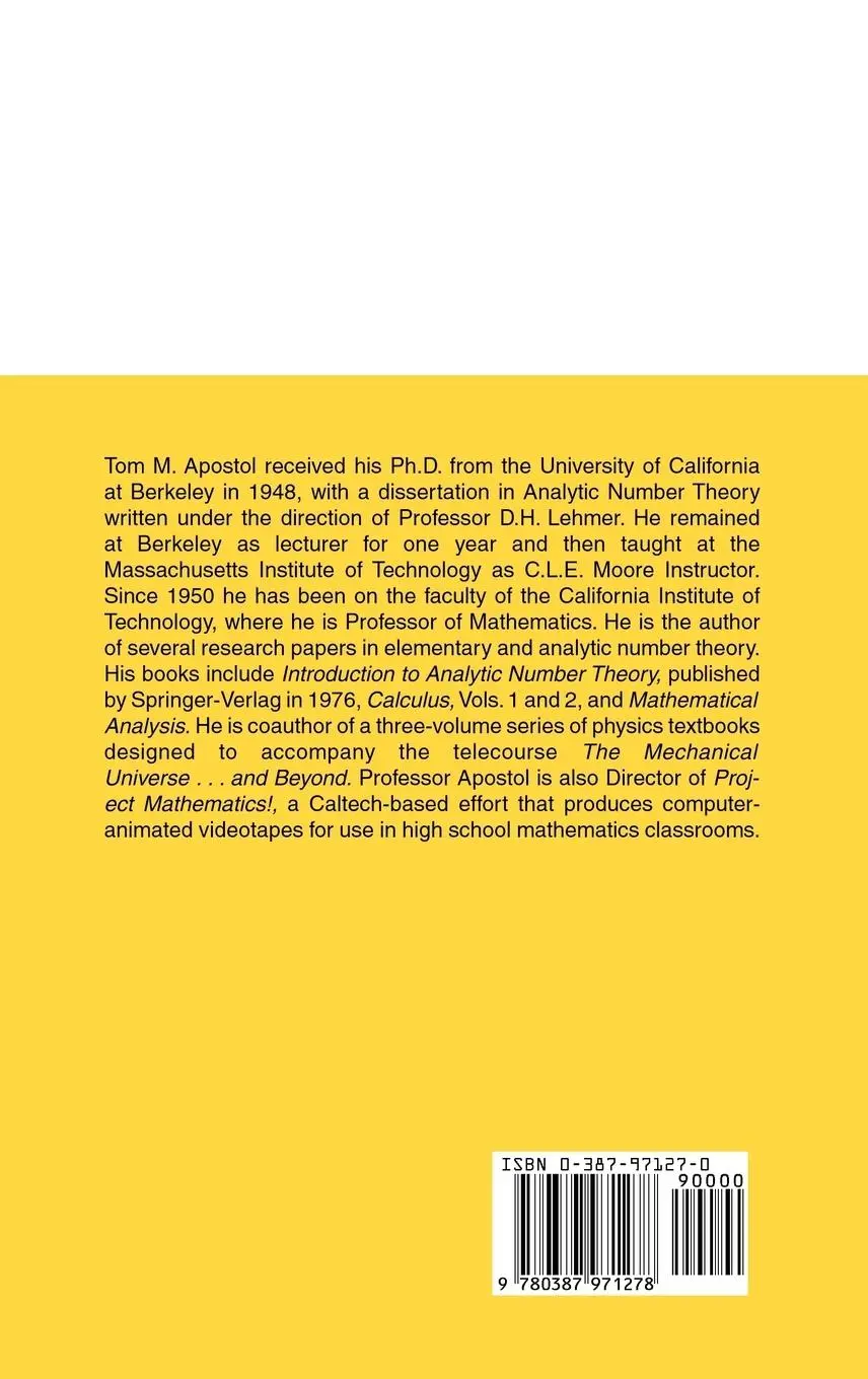 Rückseite: 9780387971278 | Modular Functions and Dirichlet Series in Number Theory | Apostol | x