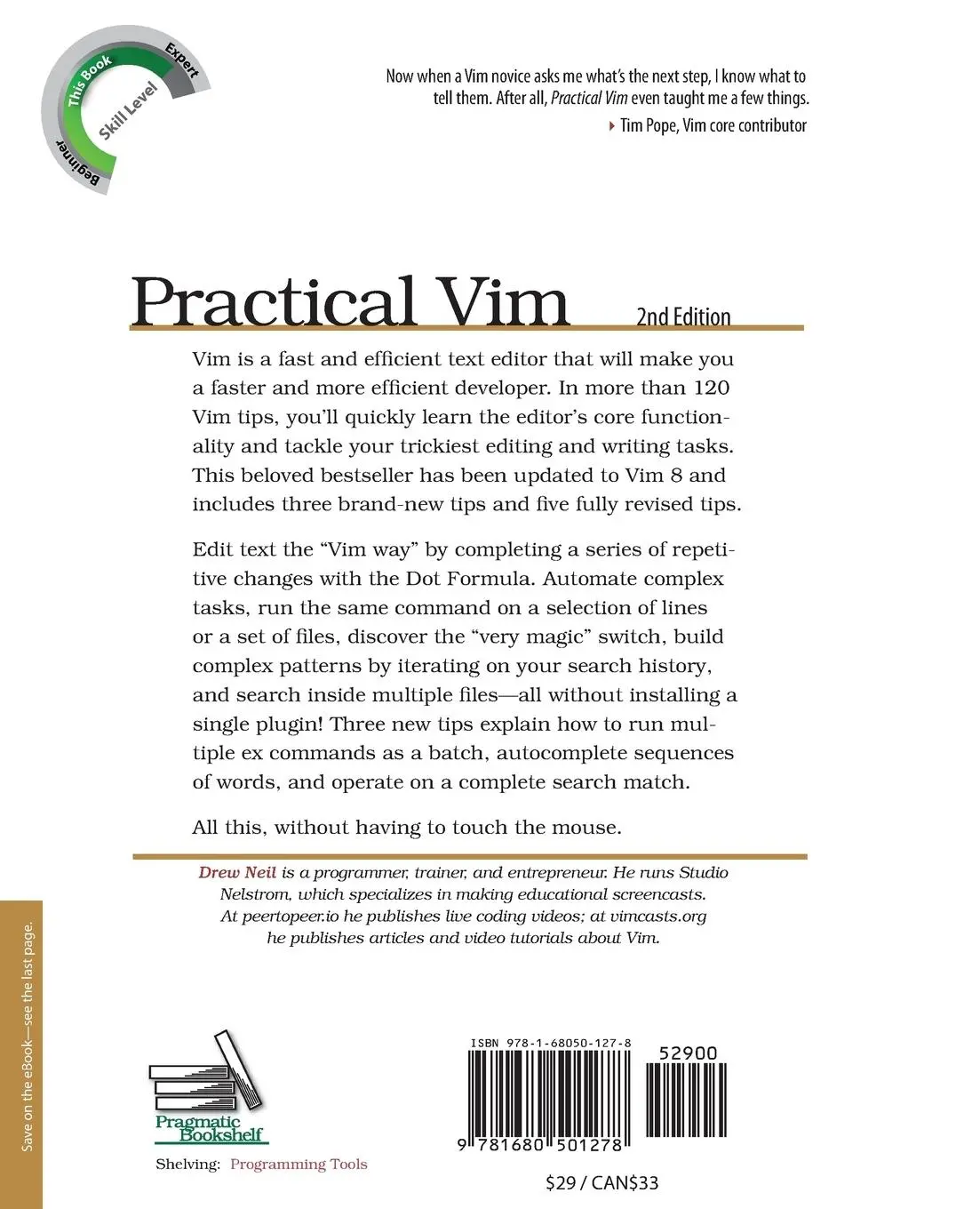 Rückseite: 9781680501278 | Practical VIM | Edit Text at the Speed of Thought | Drew Neil | Buch