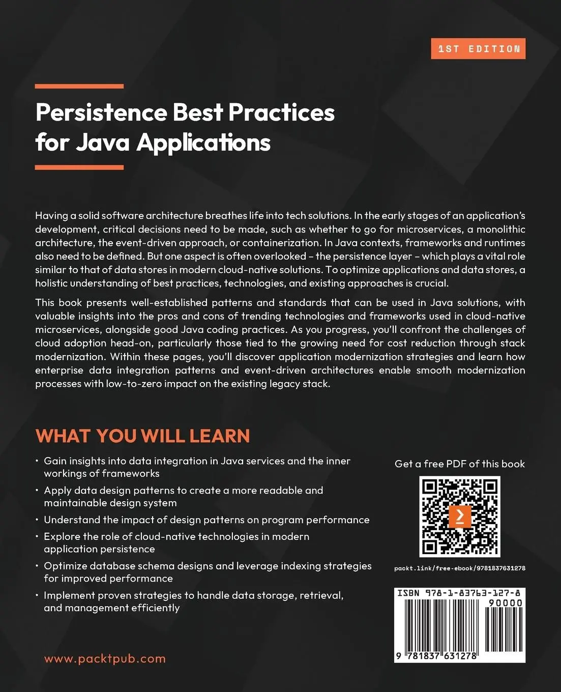 Rückseite: 9781837631278 | Persistence Best Practices for Java Applications | Santana (u. a.)