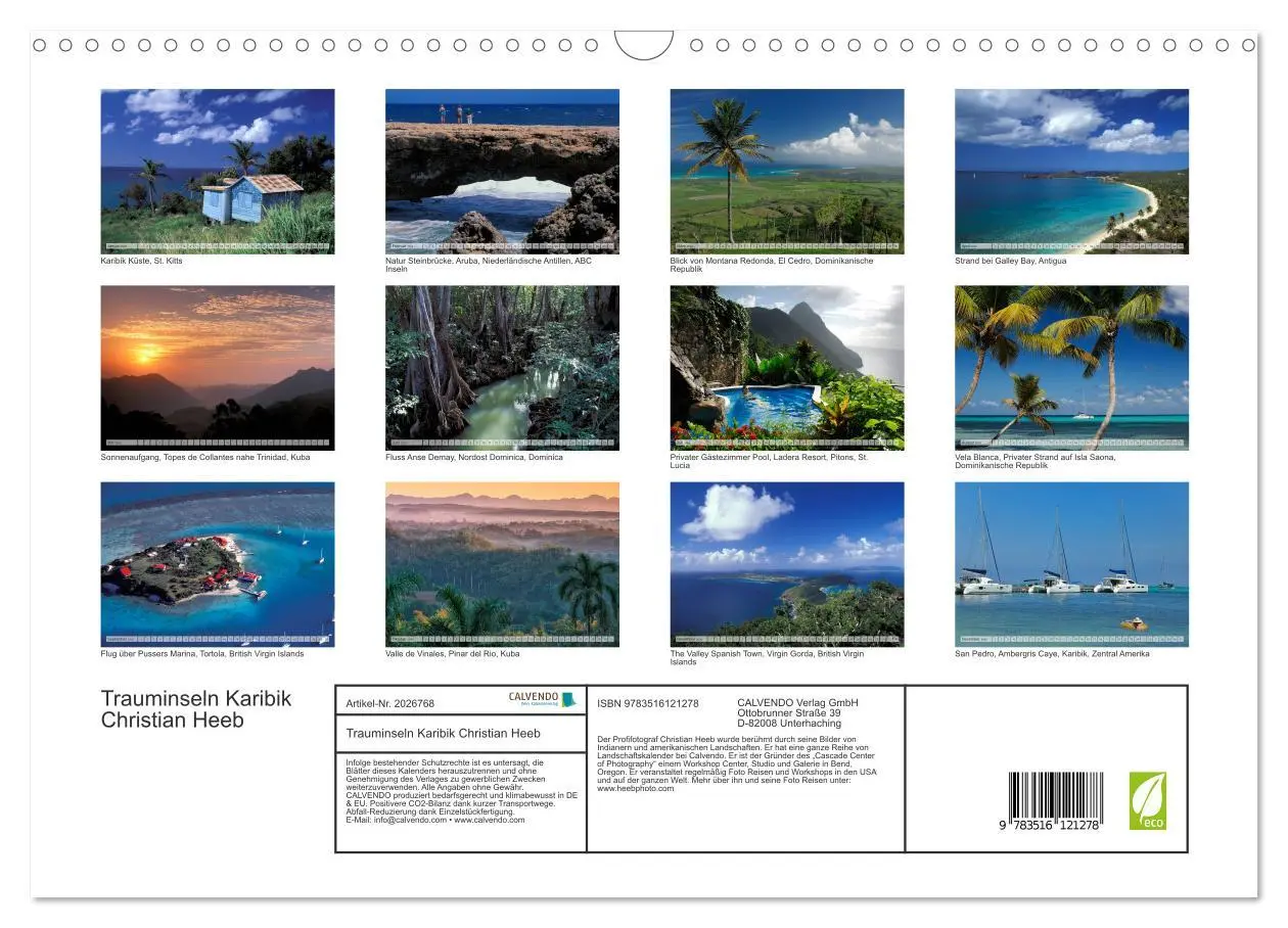 Bild: 9783516121278 | Trauminseln Karibik Christian Heeb (Wandkalender 2026 DIN A3 quer),...