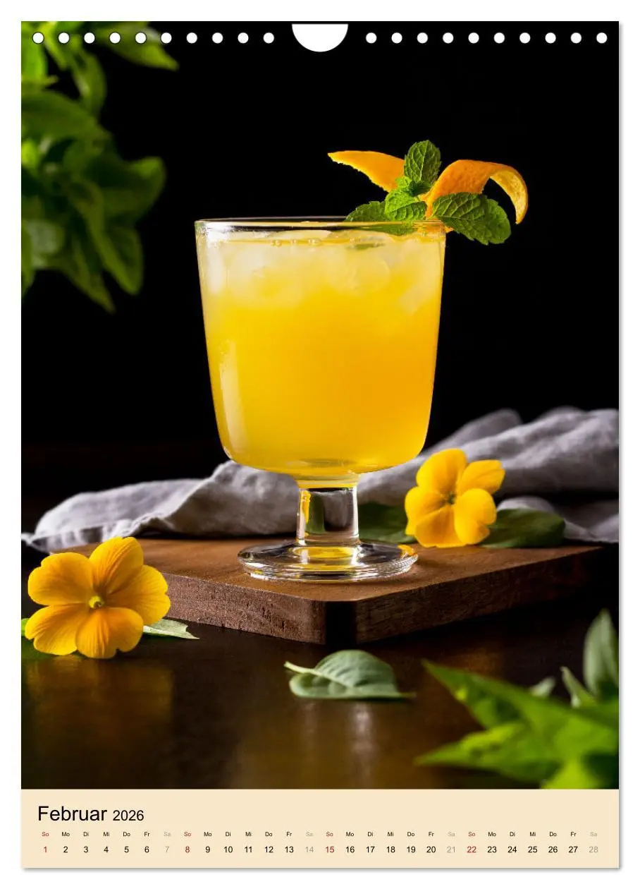Bild: 9783516361278 | Cocktails mit Blumen und Pflanzen (Wandkalender 2026 DIN A4 hoch),...